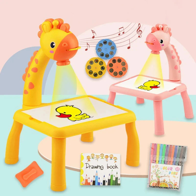 Kids LED Projector Drawing Table Toys Art Painting Desk Educational Learning Toys Cultivate Kids