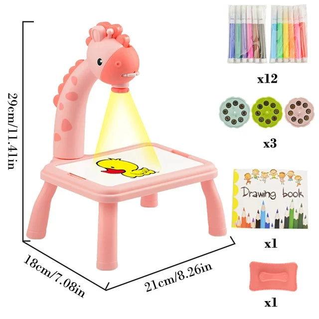 Kids LED Projector Drawing Table Toys Art Painting Desk Educational Learning Toys Cultivate Kids